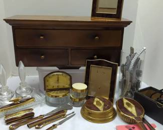 Art Deco 1930s1950s Vanity Set And Hair Cutting Material