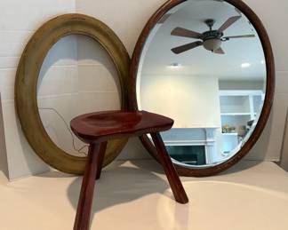 Vintage Mirror Frame and Stool