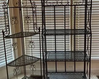2 Metal Bakers Racks, 1 Is a Corner Rack