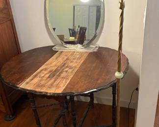 Gate Leg Table, Lamp and Mirror