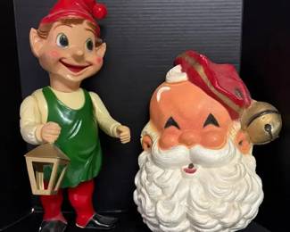 Vintage Elf and Styrofoam Santa