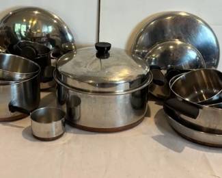 Vintage Revere Ware Copper Bottom Stainless Steel Pans