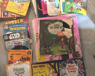 Vintage Childrens Albums And 45 Records