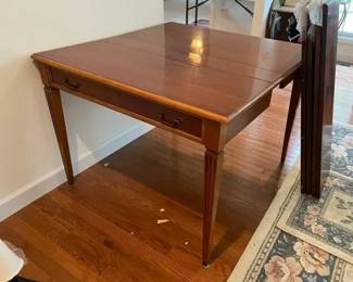 Vintage Wood Dining Table w Four Leaves