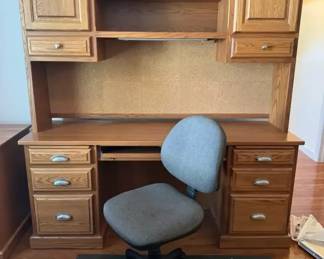 Large Office Desk with CorkBoard