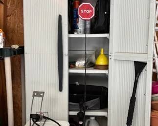 Car Garage Items with Black Decker Cabinet