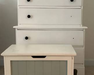 Vintage Painted White Dresser with Chest