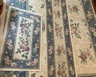Four Matching Sonoma Life Style Floral Area Rugs
