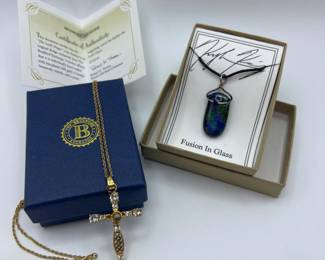 Bradford Exchange Lord’s Prayer Swarovski Cross & Glass Fusion Pendant
