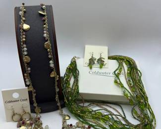 Coldwater Creek Beaded Charm & Multi-Strand Necklace Set