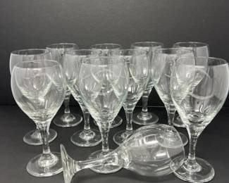 12 Clear Stemmed Wine Glass Set