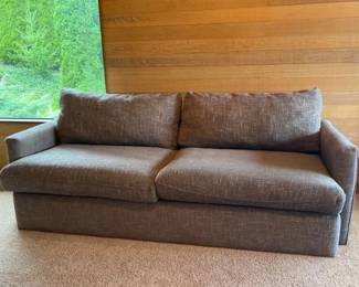 Contemporary Grey Tweed Upholstered Sofa