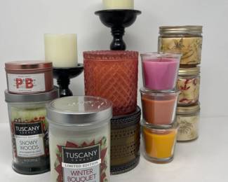 Jar & Pillar Candles-Tuscany, HomeWorx, Sea & Sand, IKEA, Trader Joe's
