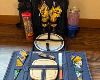 Trader Joe's Canvas Picnic Backpack for Two