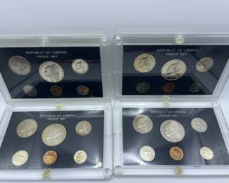 Four Liberia Proof Coin Sets 1969-1972 - U.S. Mint