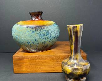 Drip Glaze Ceramic Vase Pair