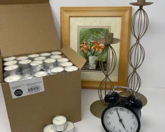 Home Décor Ensemble — Votives, Taper Holders & Original Art