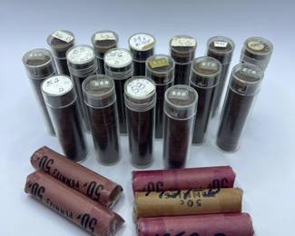 Circulated U.S. Wheat Penny Collection in Tubes & Rolls