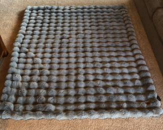 Frye Grey Soft Bubble-Texture Blanket