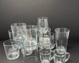 Assorted Clear Glass Tumblers & Drinking Glasses