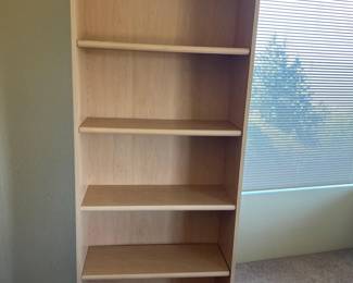 Light Wood Laminate 5-Shelf Bookcase