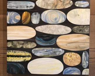 Abstract Oval Geometric Original Canvas Painting
