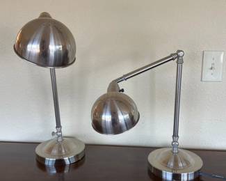 Pair of Vintage Chrome Swing Arm Desk Lamps