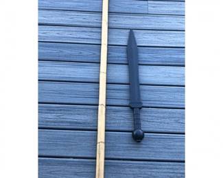 Martial Arts Bamboo Staff & Cold Steel Plastic Trainer Sword
