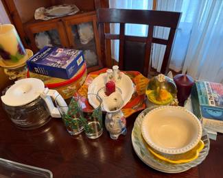 VARIOUS BOWLS, BUTTTON HOLER, ETC