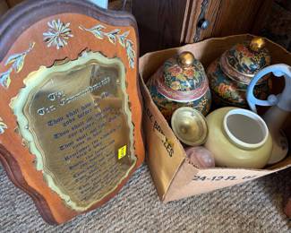 GINGER JARS, WALL DECOR, ETC
