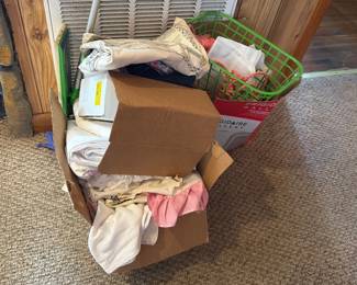 VARIOUS LINENS, SWIFFER MOPS, ETC