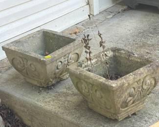 TWO CONCRETE PLANTERS
