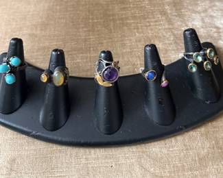 Sterling and gemstone rings