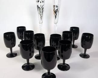 Champus Designer Flutes Black Gorham Reizart Stemware