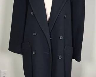 100 Cashmere Long Black Coat