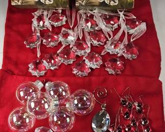 Crystal Glass Ornamentals and 2 Smith Hawken butterfly ornaments