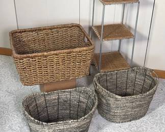 Wicker Basket and Stand Collection