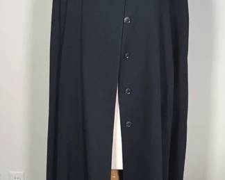 Long Black Wool Cape