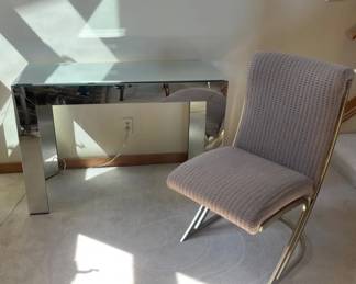 Glass Mirrored Console Table Pierre Cardin Z Chair