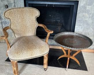 AnimalPrint Side Chair MetalTopped Table