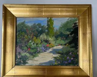 Original Oil Of Garden, Signed By Artist