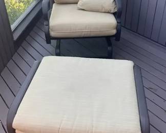 Patio Metal Chair Ottoman