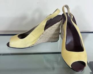 Christian Louboutin Yellow Wedge Heels