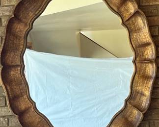 Large Mirror With Sculpted Wood Frame
