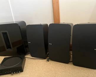 Sonos Speakers, Subwoofer And Wireless Amplifier
