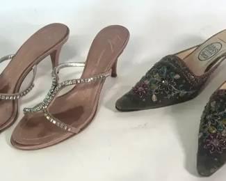 Pink Giuseppe Zanoti Heeled Sandals Emma Hope Velvet Mule