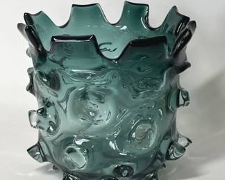 Lazy Susan Brutalist Thorn Art Glass Vase