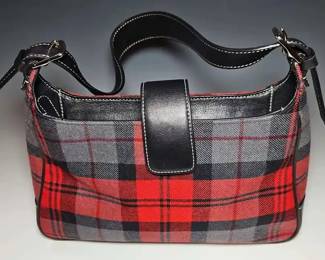 Coach Plaid Handbag W Small Coin Bag