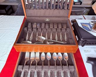 Towle Sterling Silver Flatware Set - Springtime Pattern - complete 12 place setting