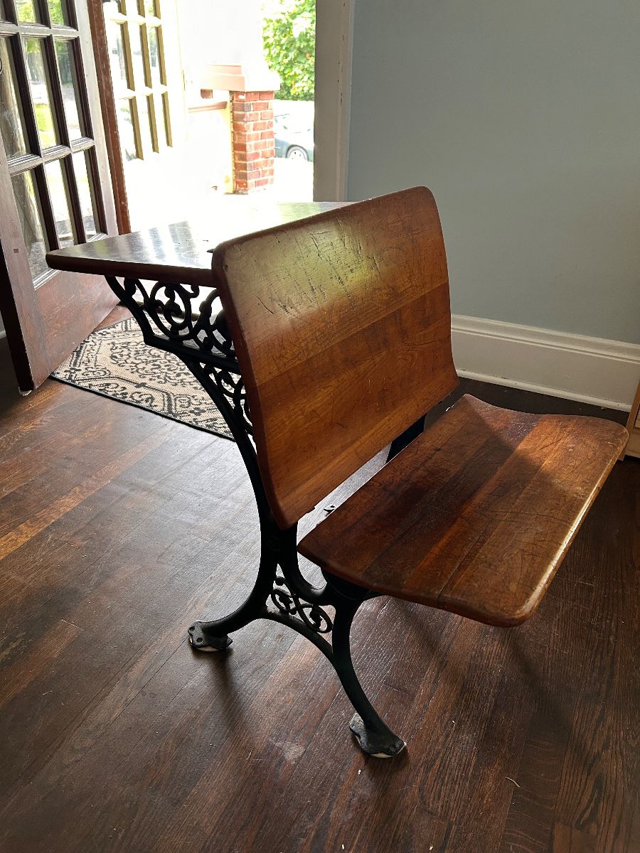 Antique wood and iron schoolhouse desk- two available